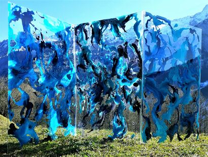 Garden of Waterfalls, Opus I, Summer - a Sculpture & Installation Artowrk by Violaine  Vieillefond 
